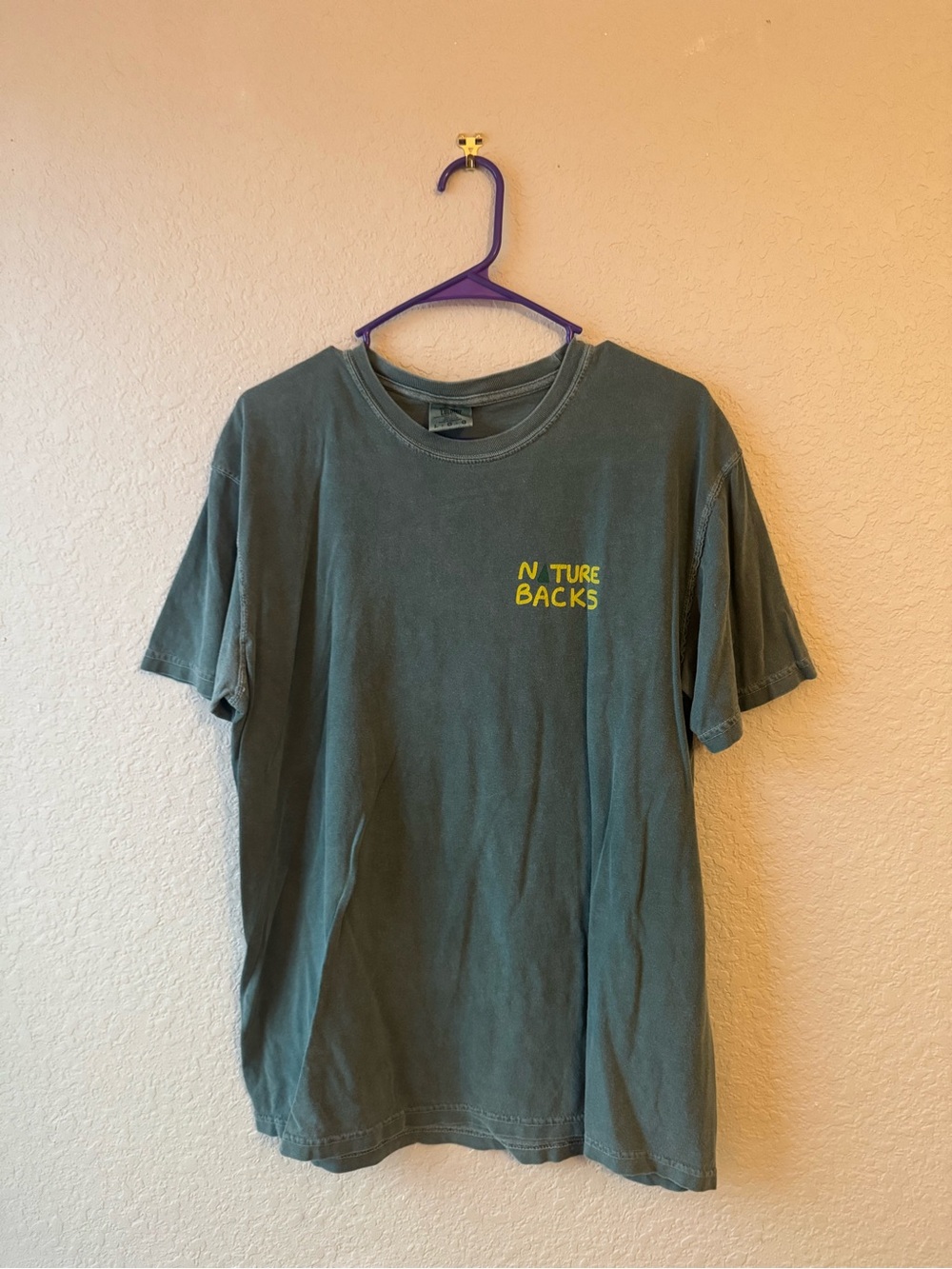 Comfort Colors Olive Short Sleeve Tee with Yellow Chest Text